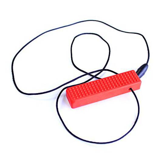 Brick Stick™ Textured Chew Necklace (Red) Soft
